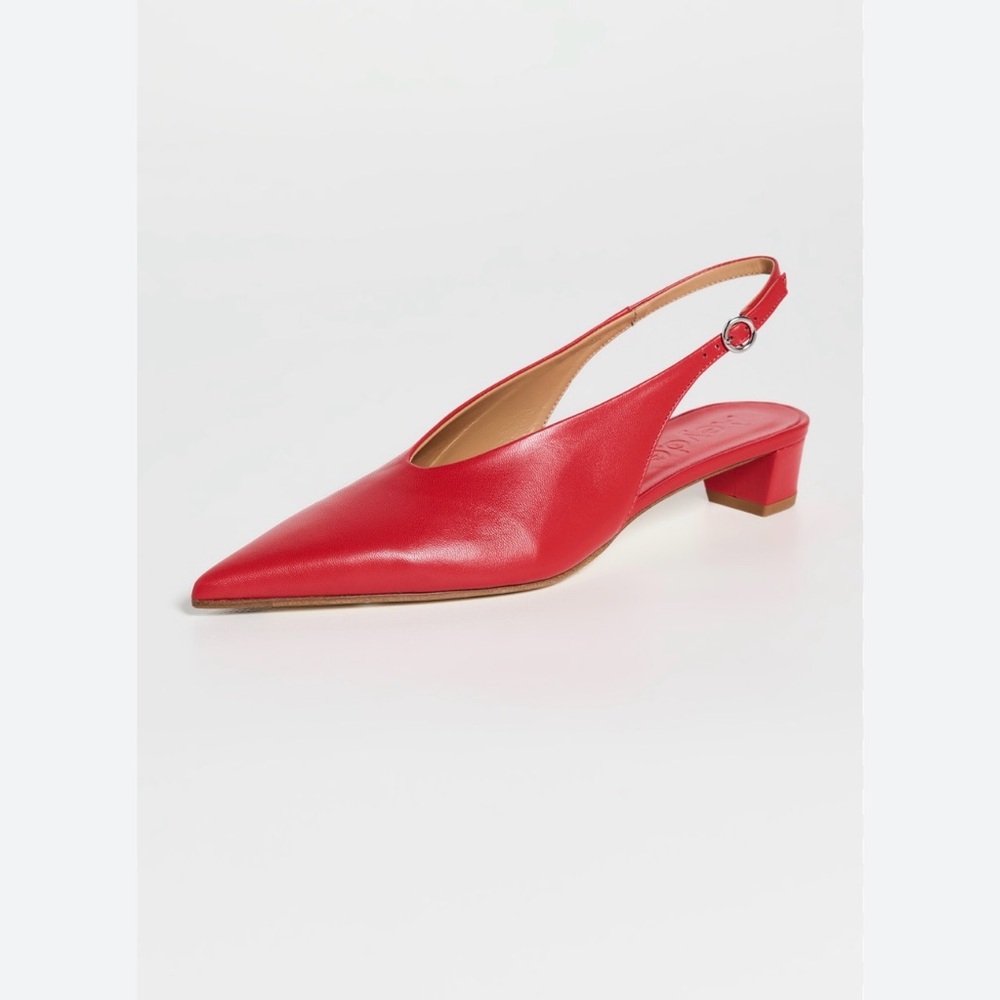 Aeyde Oti Red Nappa Leather Slingback Pumps |w/ Box | EU 40